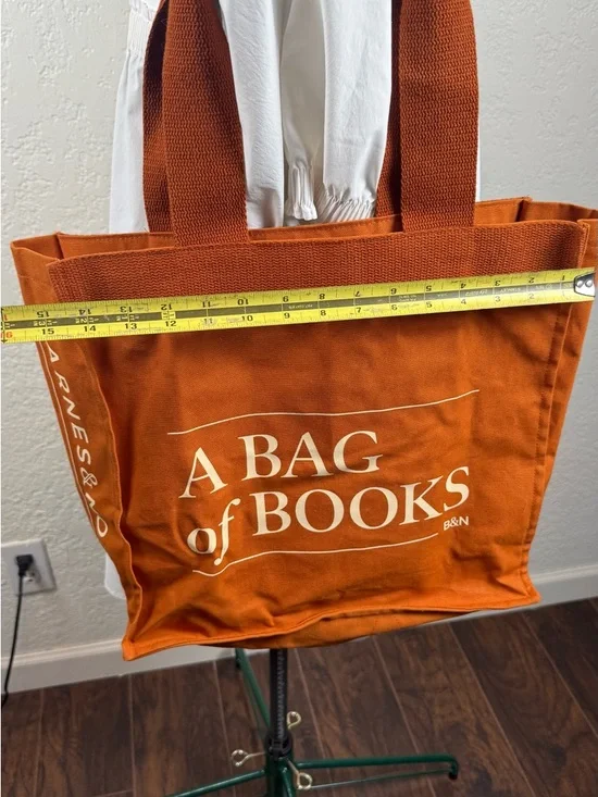 Barnes & Noble Terracotta Canvas Tote Inside Pockets EUC #BookTok - Picture 6 of 9